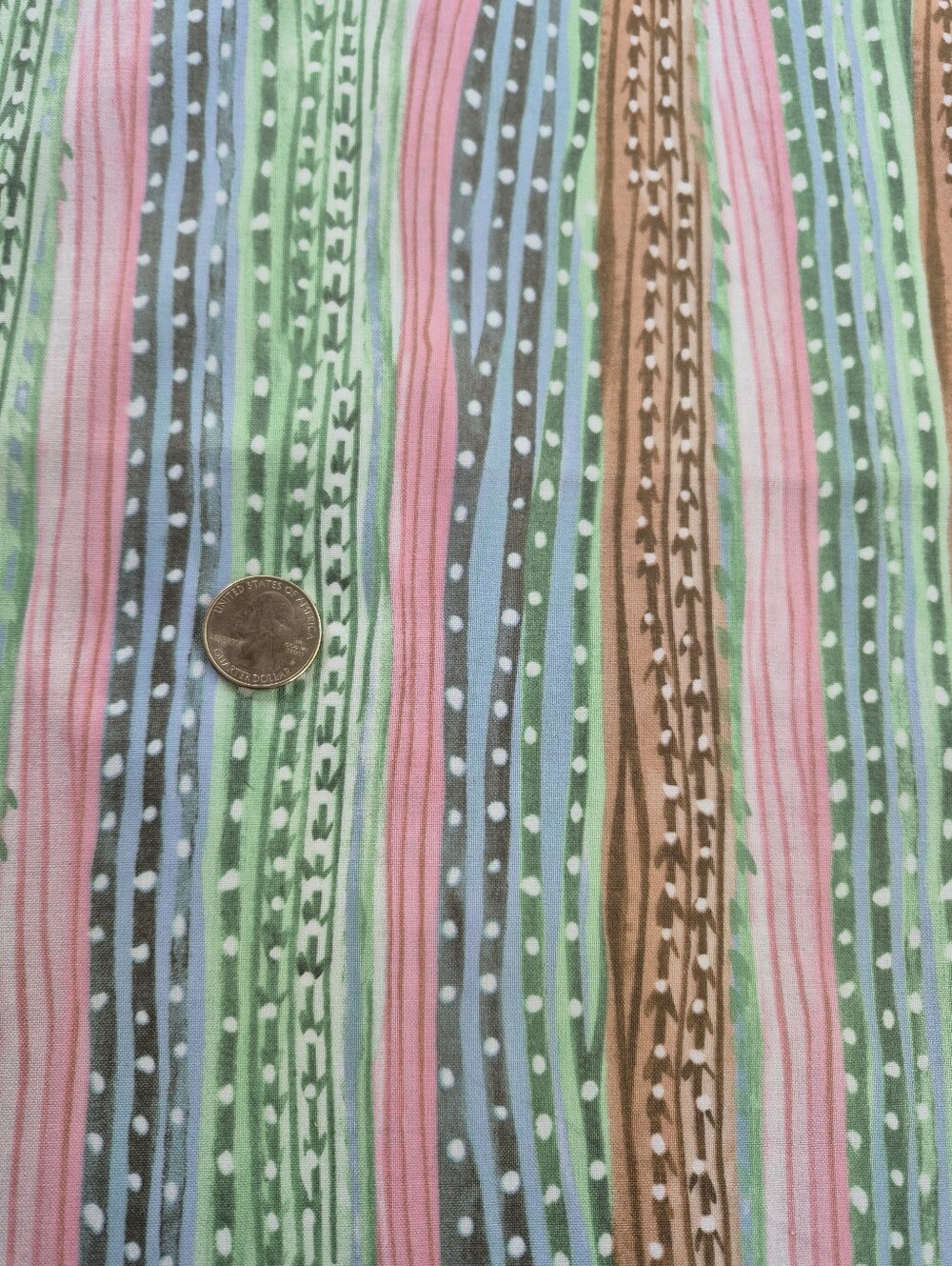 Abstract Stripes Cotton Fabric 3 Yards 2 Pieces Brother Sister Design Quilting